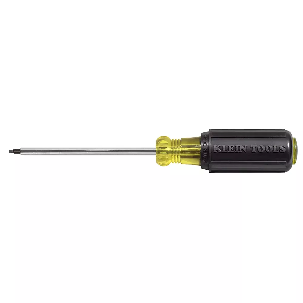 Klein Tools 663 #3 Square Recess Screwdriver, 4-Inch Round Shank