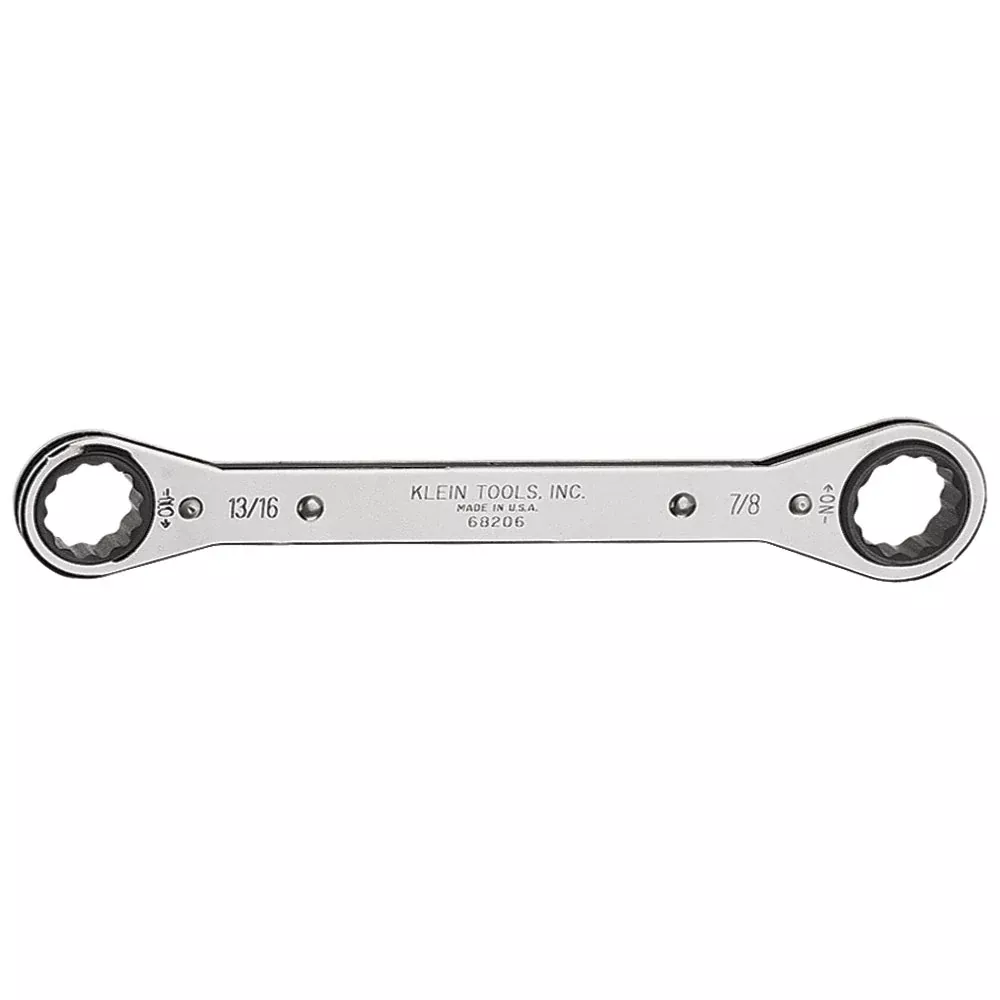 Klein Tools 68206 Ratcheting Box Wrench 13/16 x 7/8-Inch