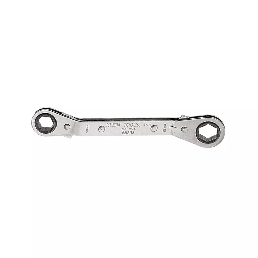 Klein Tools 68238 Reversible Ratcheting Box Wrench, 1/2 x 9/16-Inch