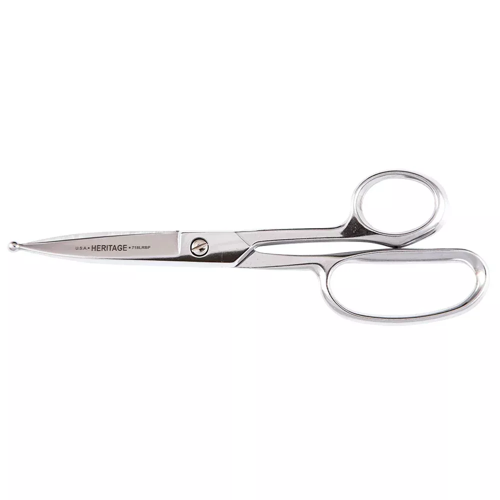 Klein Tools 718LRBP Heavy Duty Shear Large Ring, Ball Tips, 9-1/8-Inch