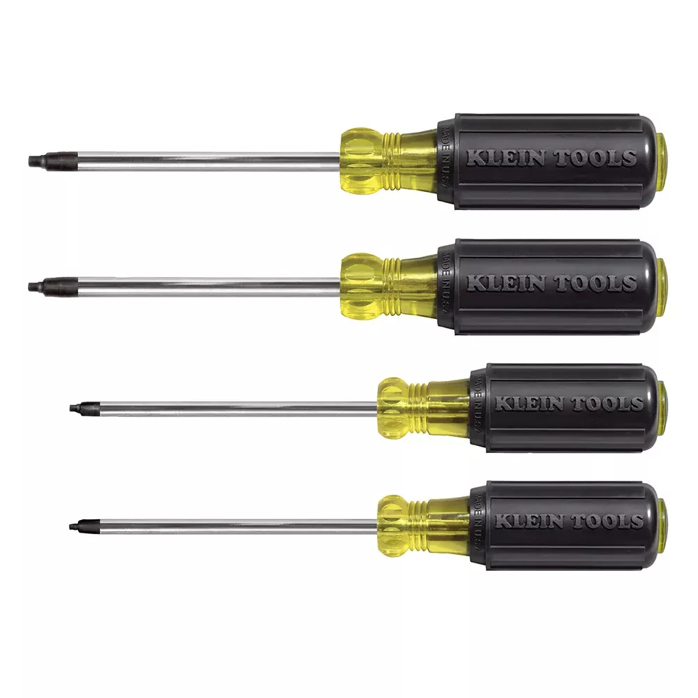 Klein Tools 85664 Screwdriver Set, Square Recess, 4-Piece