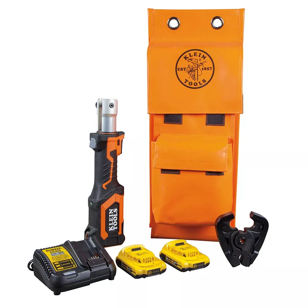 Klein Tools BAT207T23 Battery-Operated Crimper, 0+ Die Head, 2 Ah