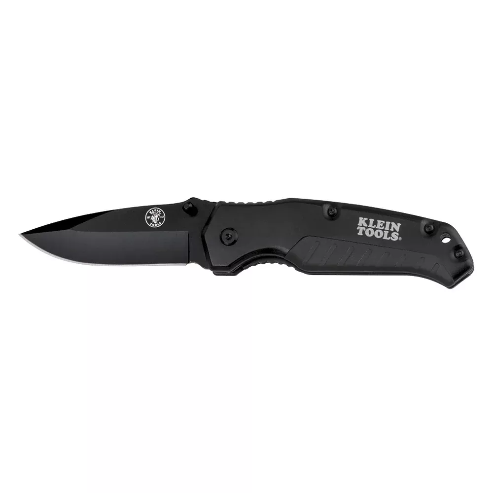 Klein Tools Black Drop Point Blade Pocket Knife