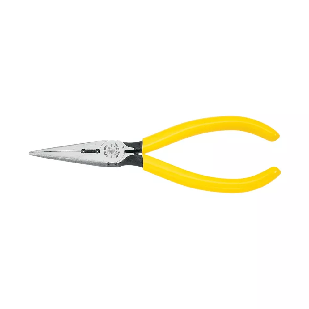 Klein Tools D203-6H2 Pliers, Long Nose Side-Cutters, Stripping, 6"