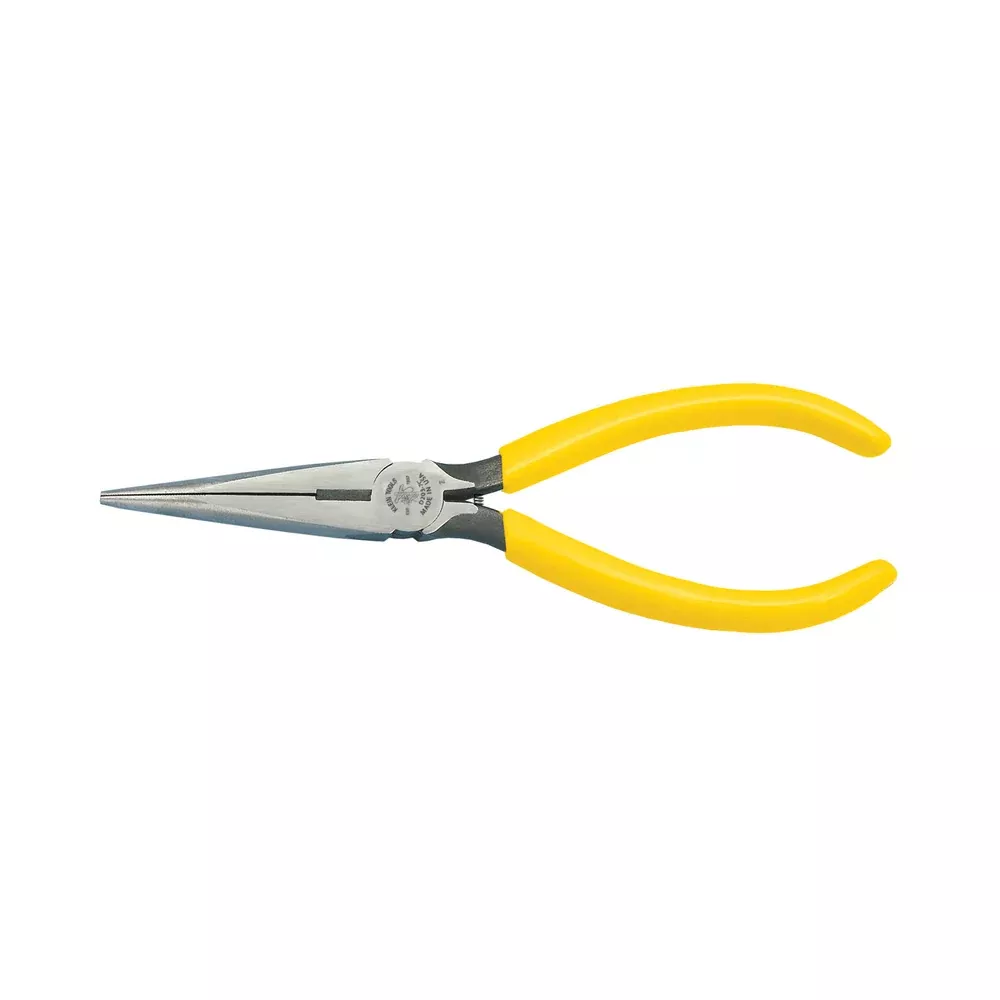 Klein Tools D203-7C Pliers, Long Nose Side-Cutters with Spring, 7"