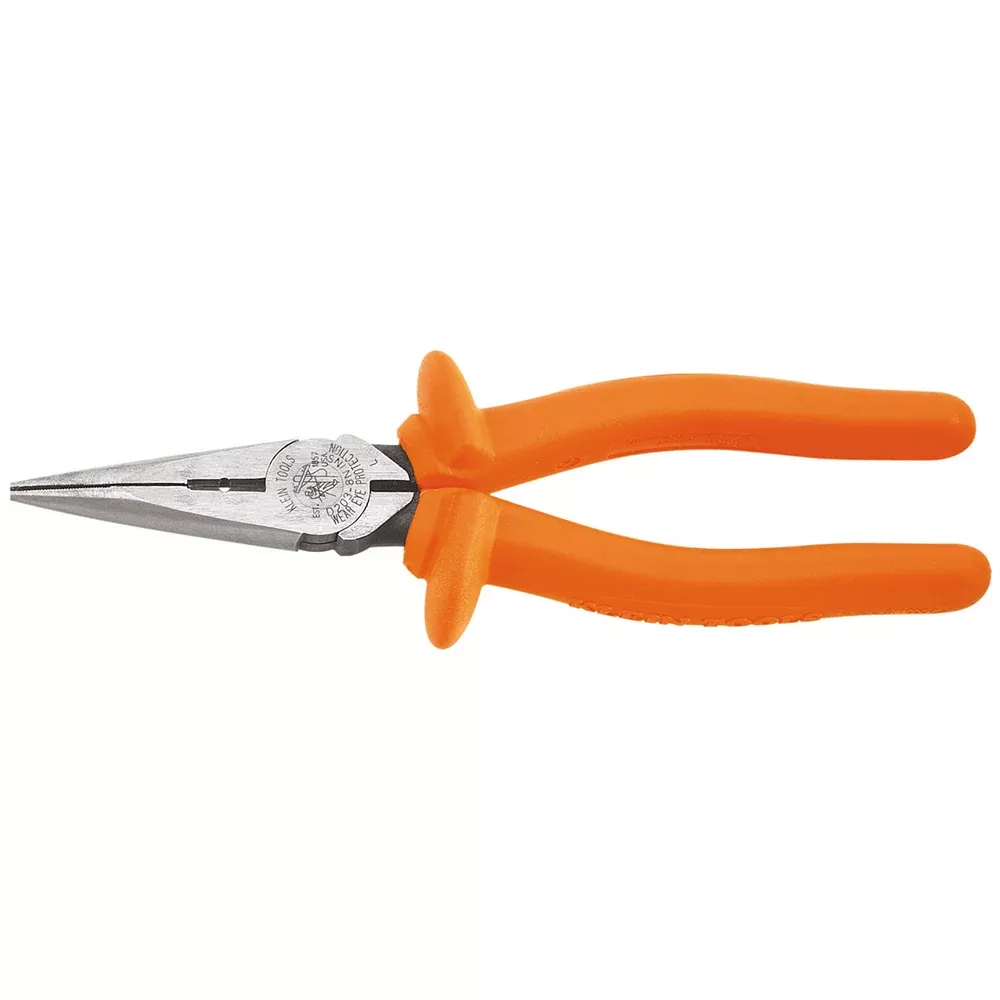 Klein Tools D203-8-INS Long Nose Pliers, Insulated, 8"