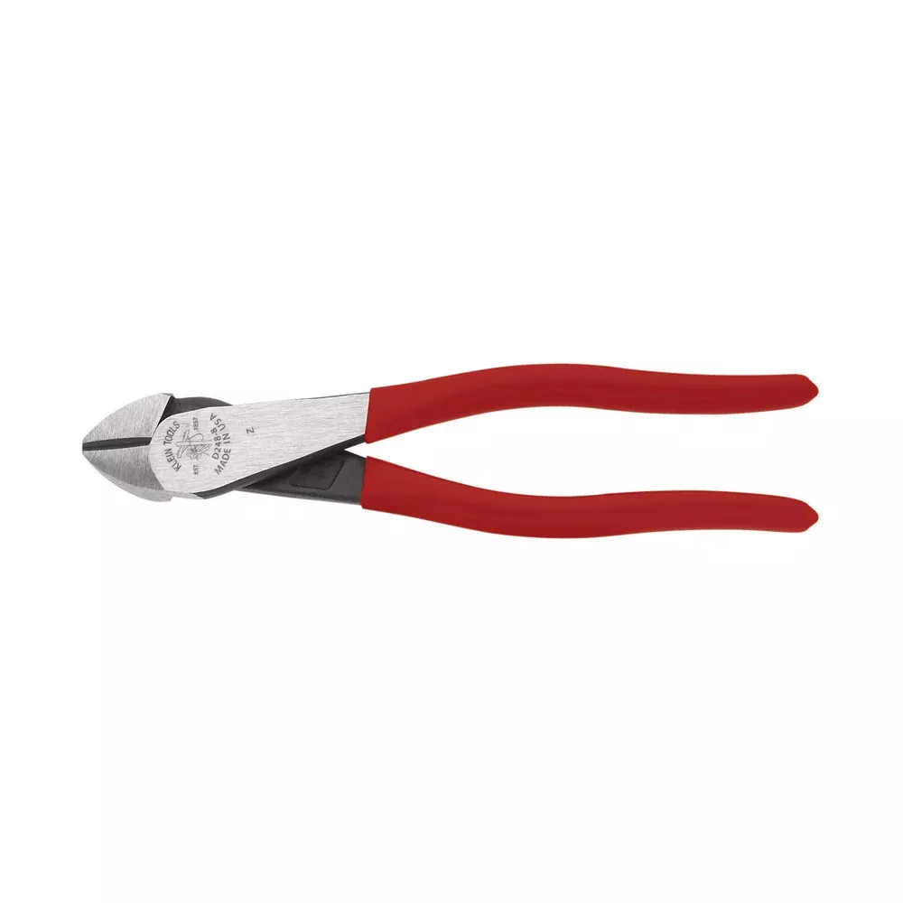 Klein Tools D248-8 High Leverage Pliers, Diagonal Cutters, Angled Head, Standard Cut, 8-Inch Short Jaw Pliers