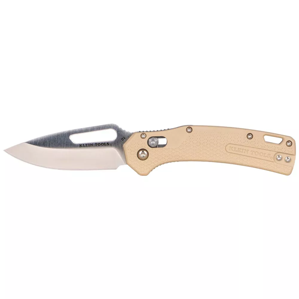 Klein Tools Drop Point Blade KTO Resurgence Knife w/ Sand Handle