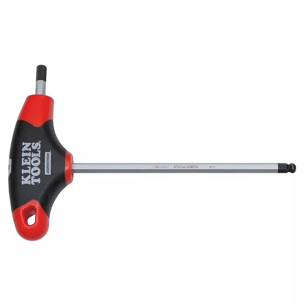 Klein Tools JTH6E07BE Journeyman Ball End T-Handle Hex Key, 6" x 7/64"