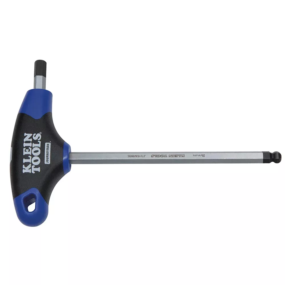 Klein Tools JTH6M3BE Journeyman Ball End T-Handle Hex Key, 6" x 3 mm