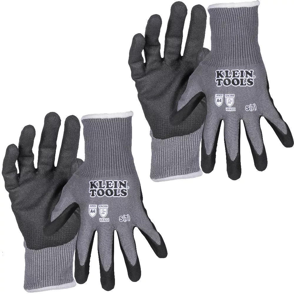 Klein Tools Touchscreen Cut Level A4 Knit Dipped Gloves (2 PAIR)