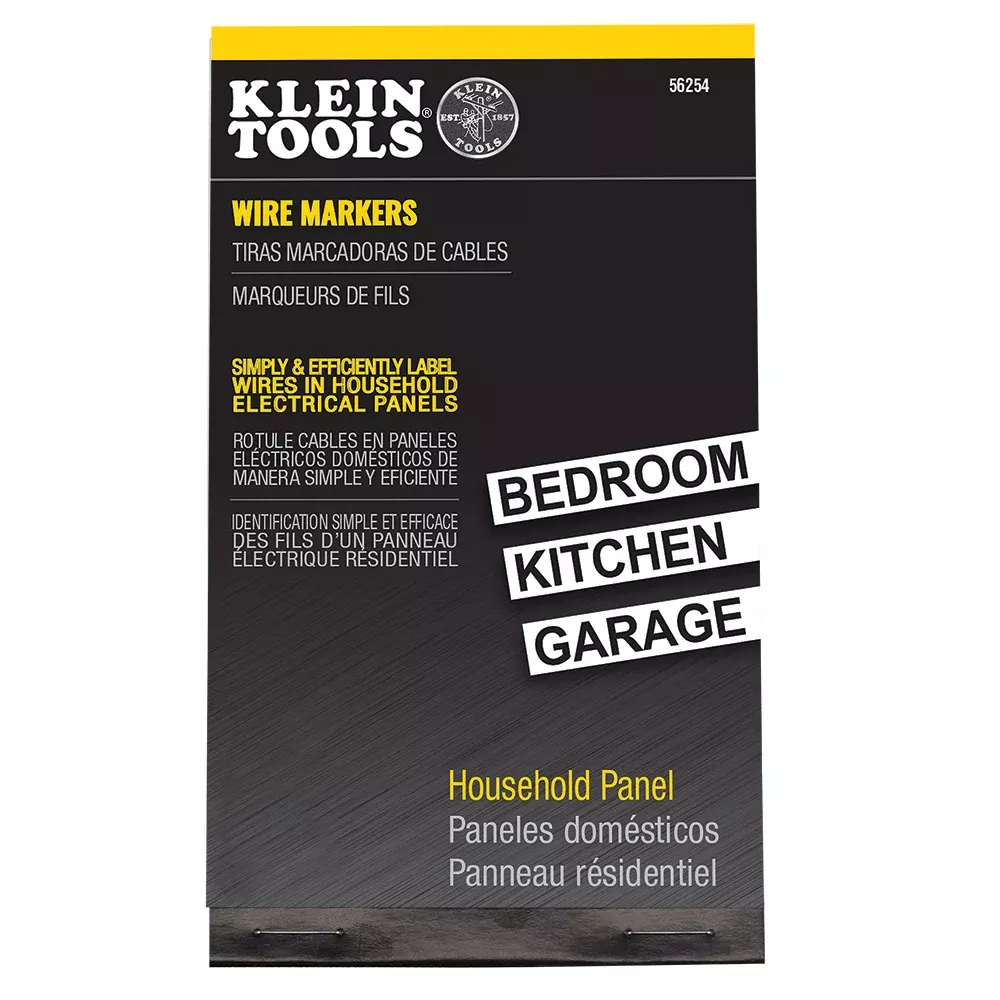 Klein Tools Wire Marker Book, Household Electrical Panel
