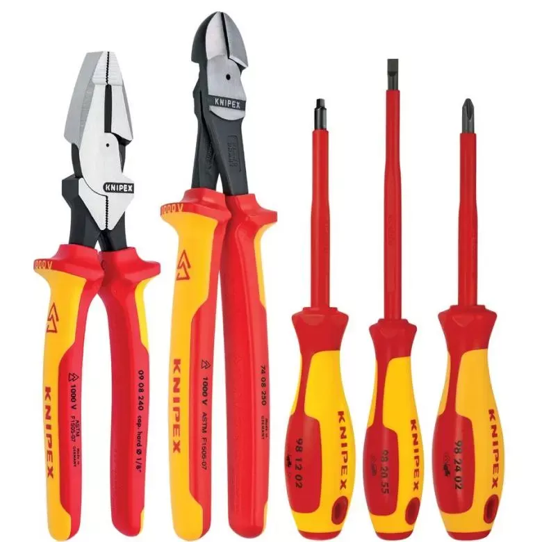 Knipex 5 Pc Pliers/Screwdriver Tool Set, 1000V Insulated 9K 98 98 22 US