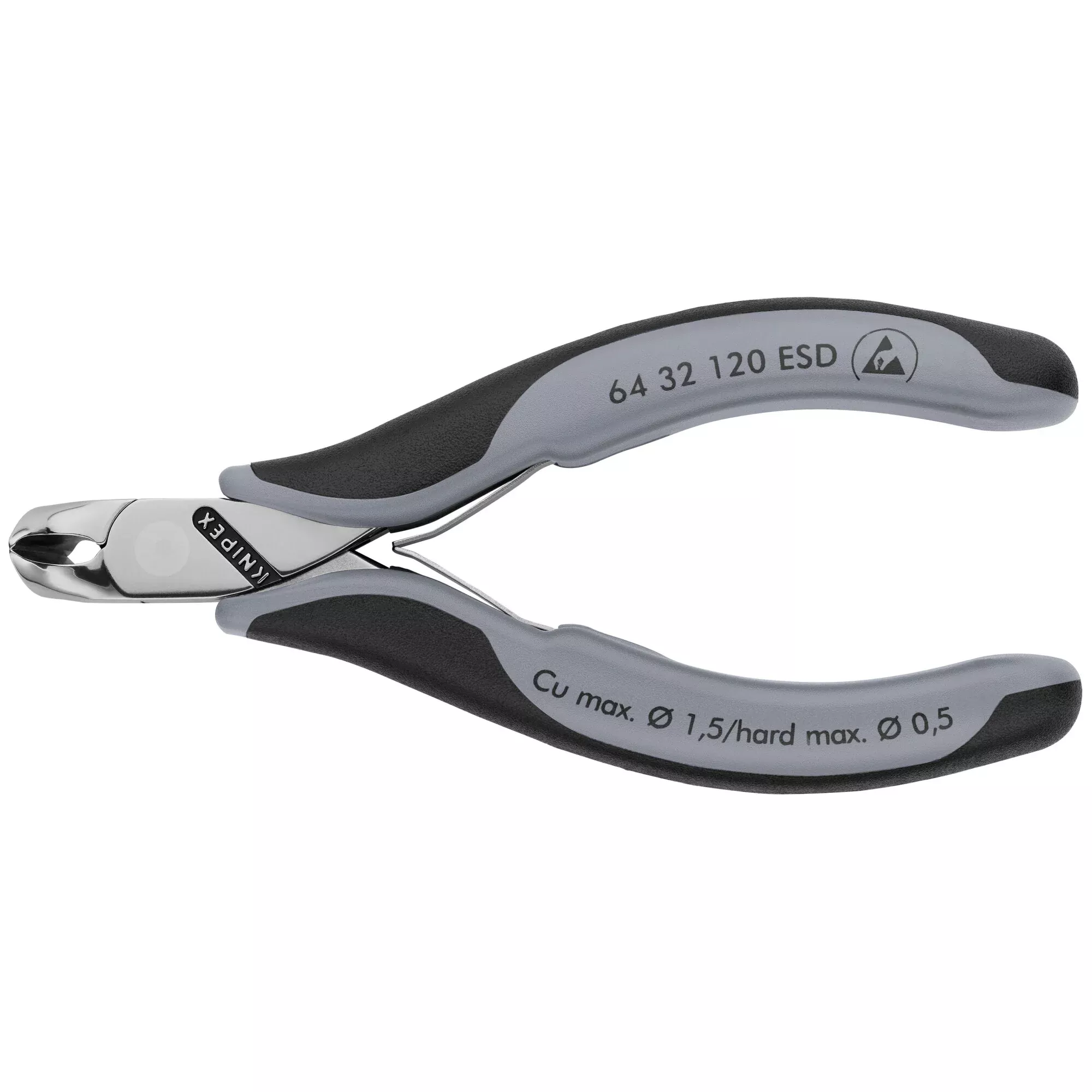 Knipex 64 32 120 ESD 4 3/4" Electronics End Cutting Nippers-ESD Handles