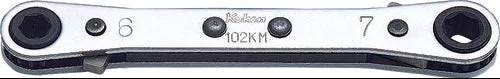 Ko-Ken 102KM-13X17 | Ratcheting Ring Wrench13x17mm 6 point Length 200mm Reversible