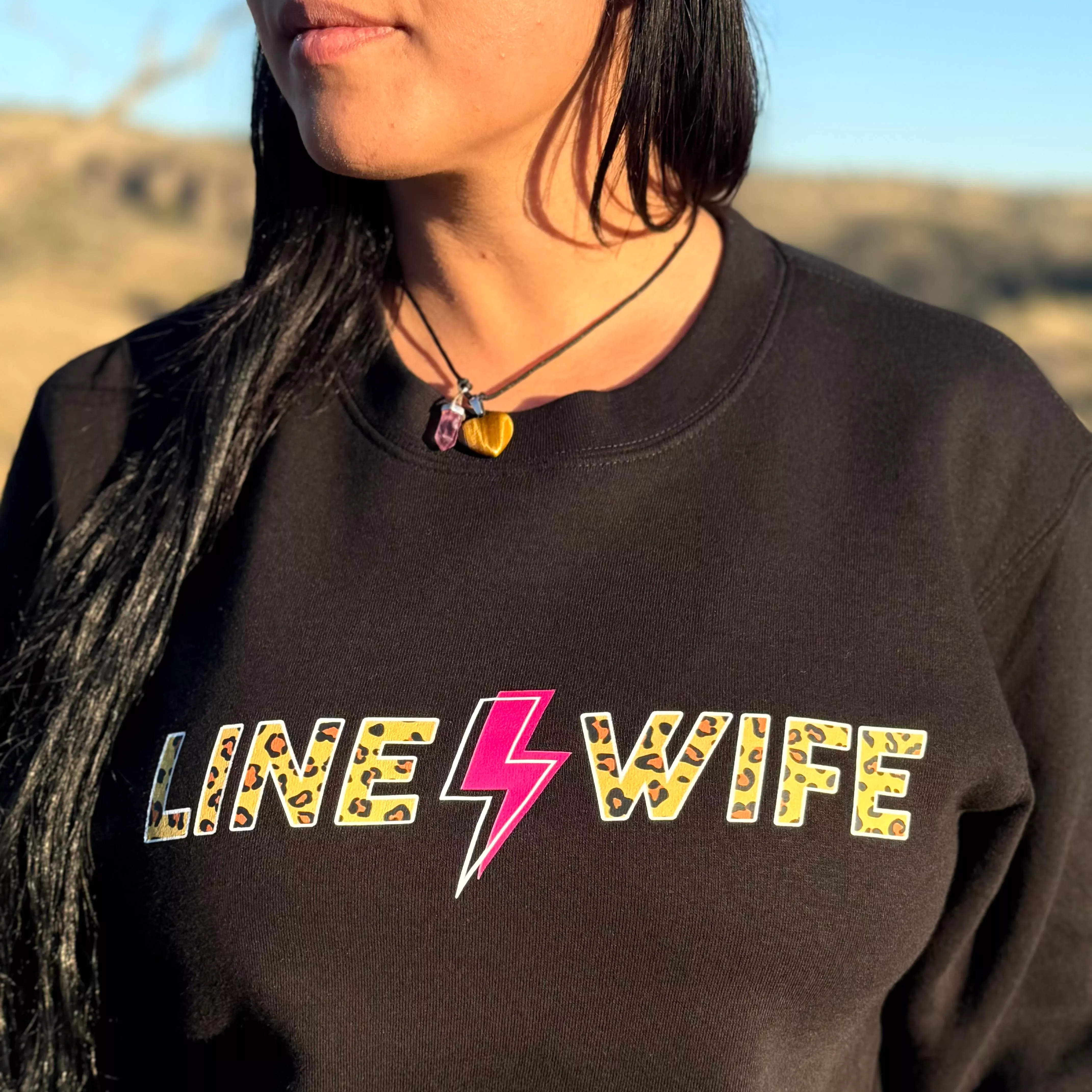 Line Wife Cheetah Crewneck