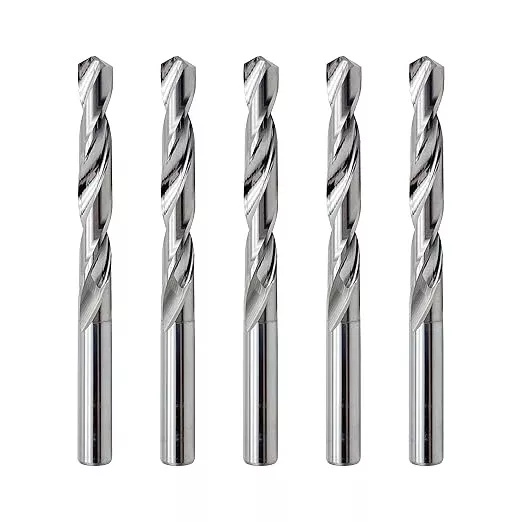 LUMN 5/16" Solid Carbide Jobber Drill Bits with Straight Shank and 118° Point Angle, Made from Tungsten Carbide Material,5-Pieces