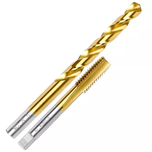 M10x1.5 Tap and 8.5mm Drill Bit Kit, M2 HSS Metric Drill and Tap Set, Combination of Drill and Tap Kit for Metal