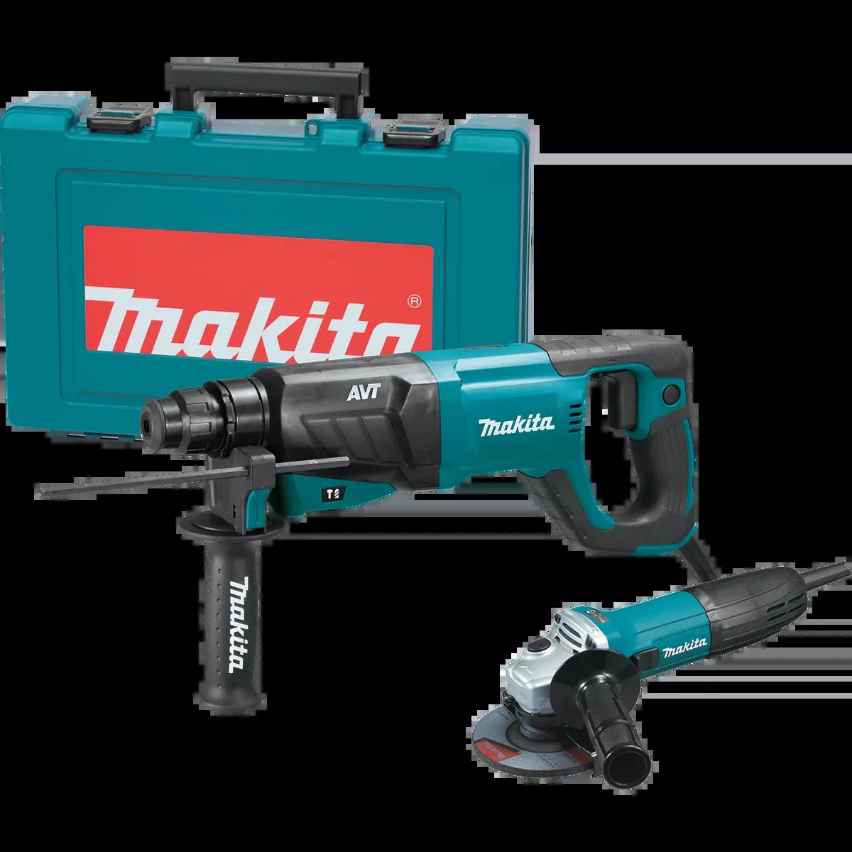 MAKITA 1" SDS‑PLUS AVT Rotary Hammer (D‑Handle) & 4‑1/2" Angle Grinder