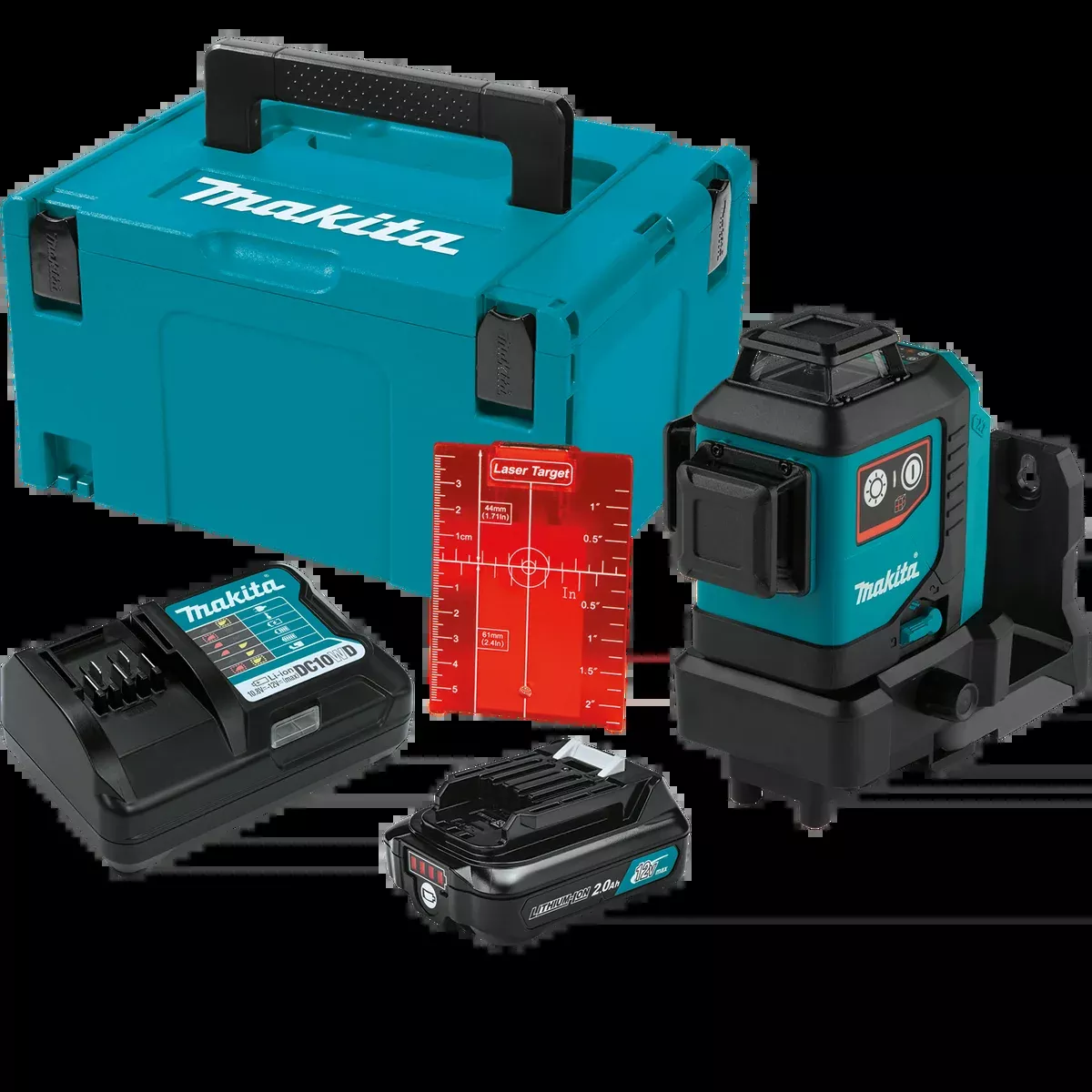 MAKITA 12V MAX CXT Self‑Leveling 360° 3‑Plane Red Laser Kit