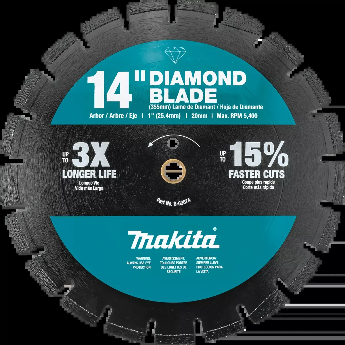 MAKITA 14" Diamond Blade, Segmented, Dual Purpose