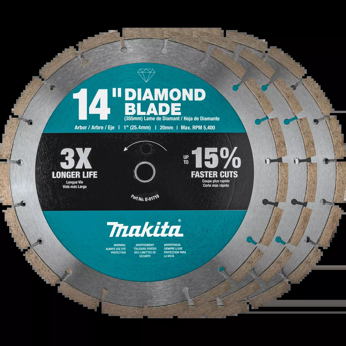 MAKITA 14" Diamond Blade, Segmented, General Purpose, Contractor (3 PACK)