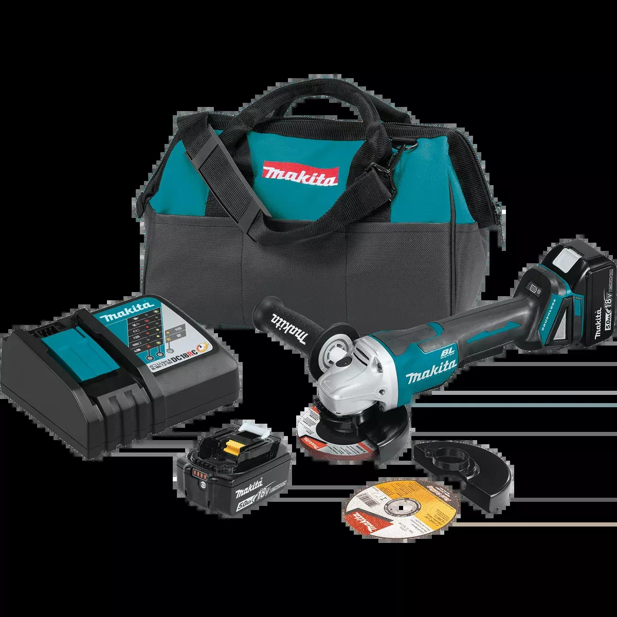 MAKITA 18V LXT 4‑1/2” / 5" Paddle Switch Cut‑Off/Angle Grinder w/ Electric Brake Kit