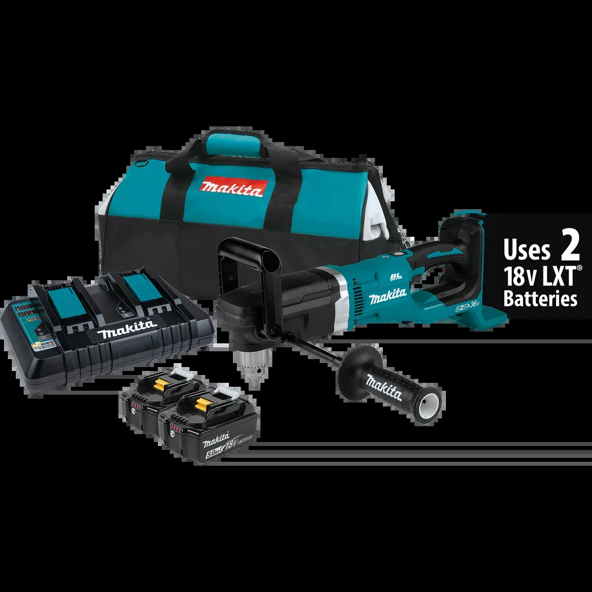 MAKITA 36V (18V X2) LXT 1/2" Right Angle Drill Kit