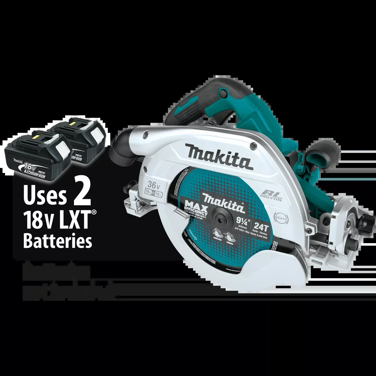 MAKITA 36V (18V X2) LXT 9‑1/4” Circular Saw w/ Guide Rail Compatible Base (Tool Only)