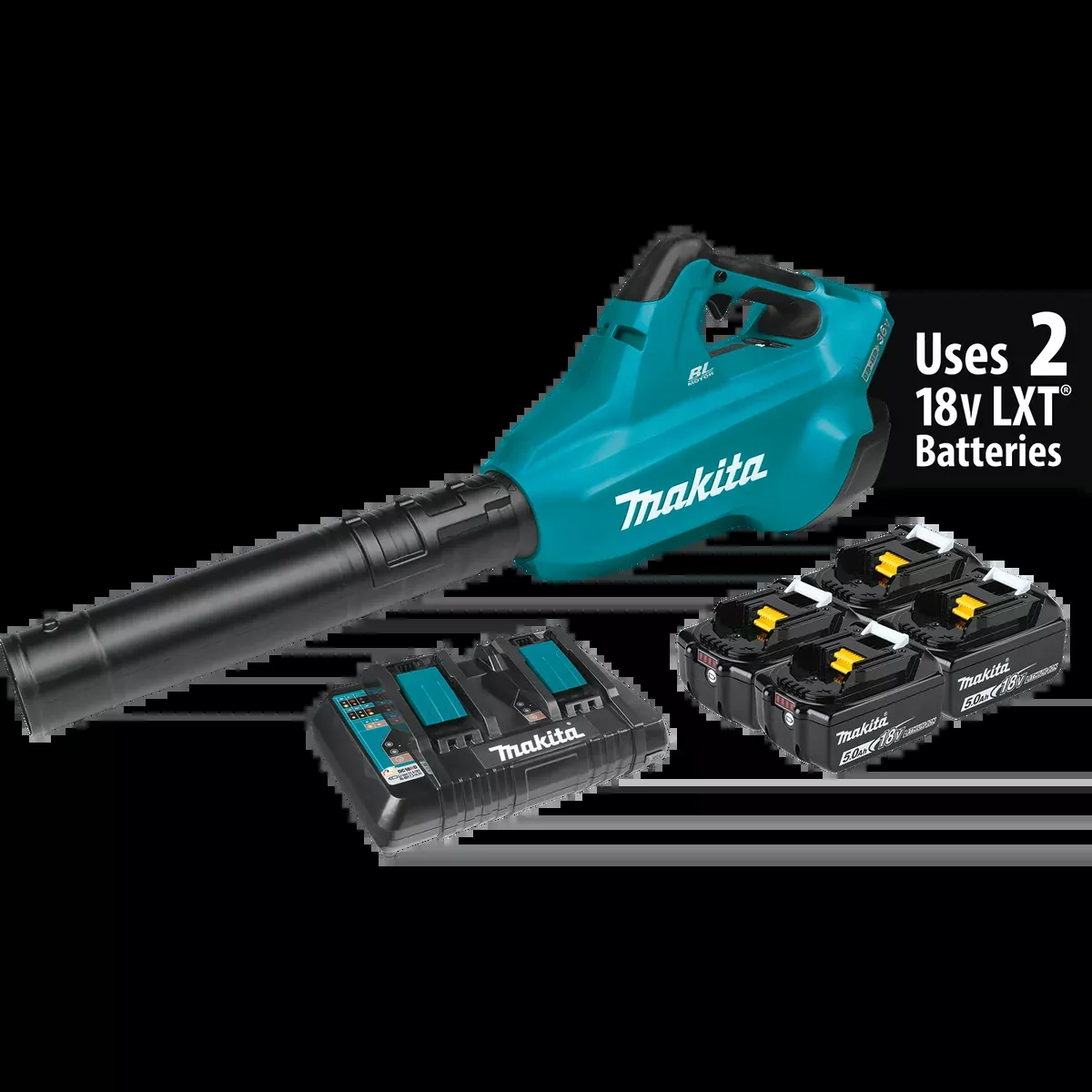 MAKITA 36V (18V X2) LXT Brushless Blower Kit w/ 4 Batteries