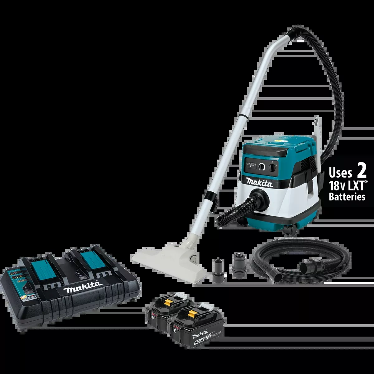 MAKITA 36V (18V X2) LXT Cordless/Corded 2.1 Gallon HEPA Filter Dry Dust Extractor/Vacuum (Tool Only)