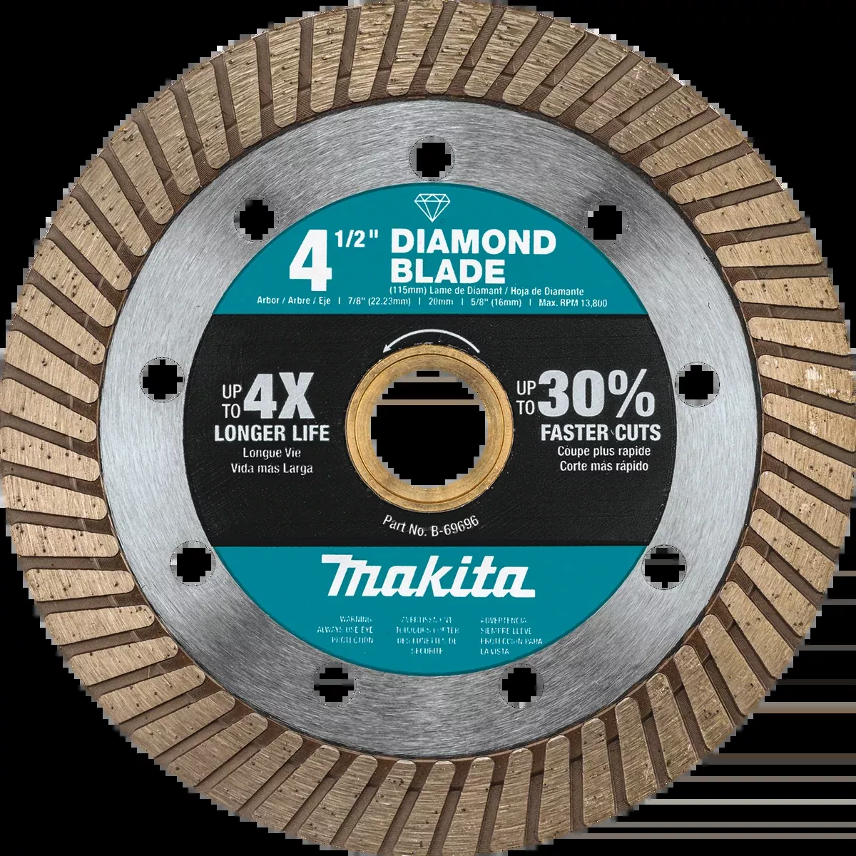 MAKITA 4‑1/2" Diamond Blade, Turbo, General Purpose