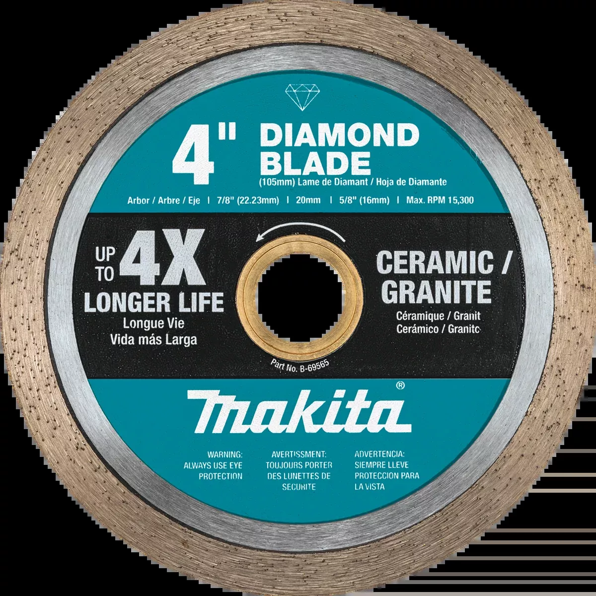 MAKITA 4" Diamond Blade, Continuous Rim, General Purpose