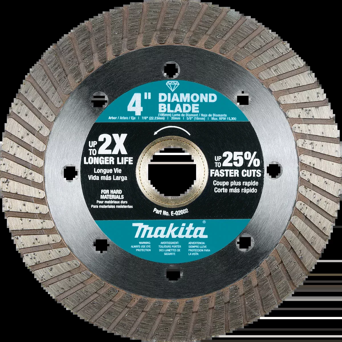 MAKITA 4" Diamond Blade, Turbo, Hard Material