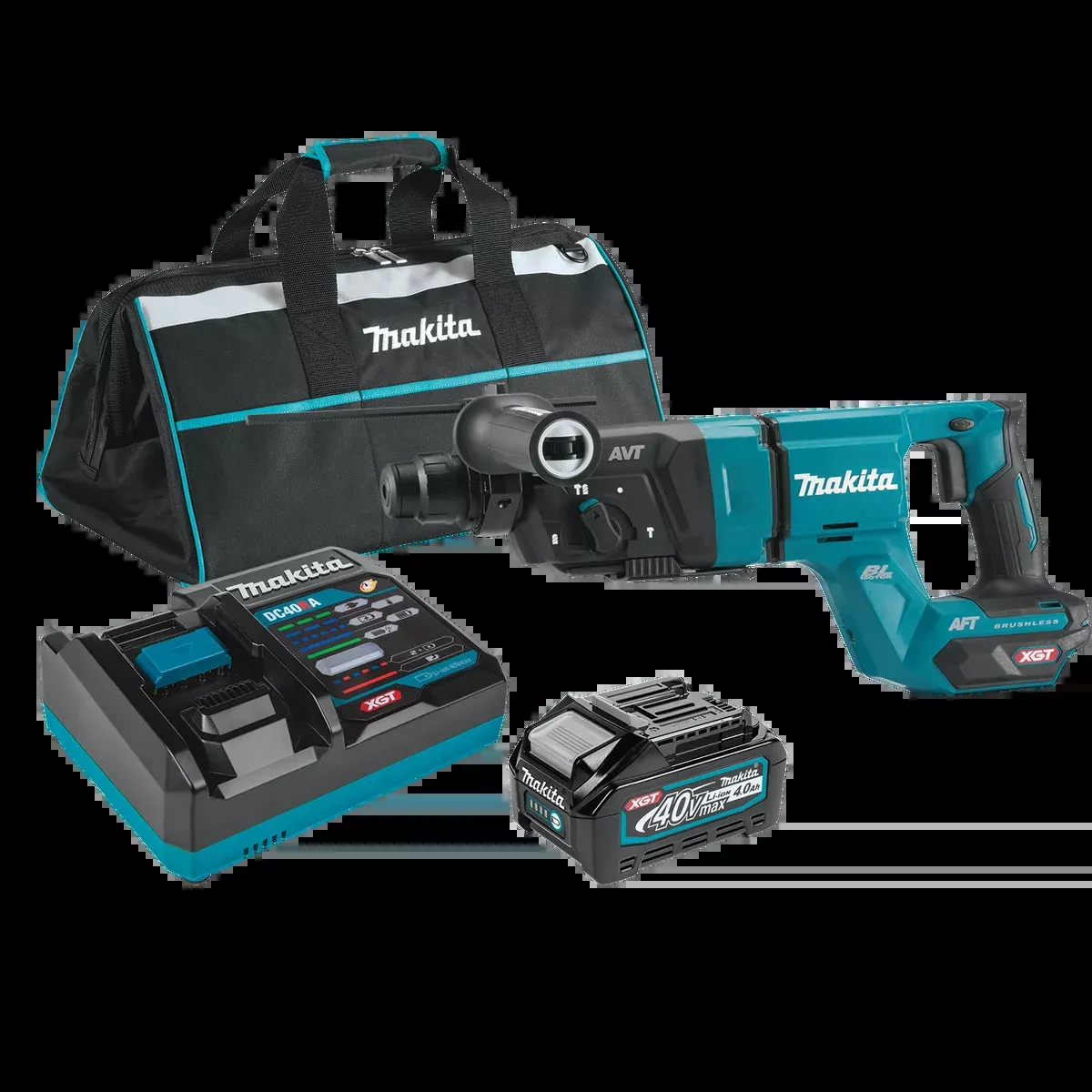 MAKITA 40V MAX XGT 1‑1/8" SDS‑PLUS AVT Rotary Hammer (D‑Handle) Kit