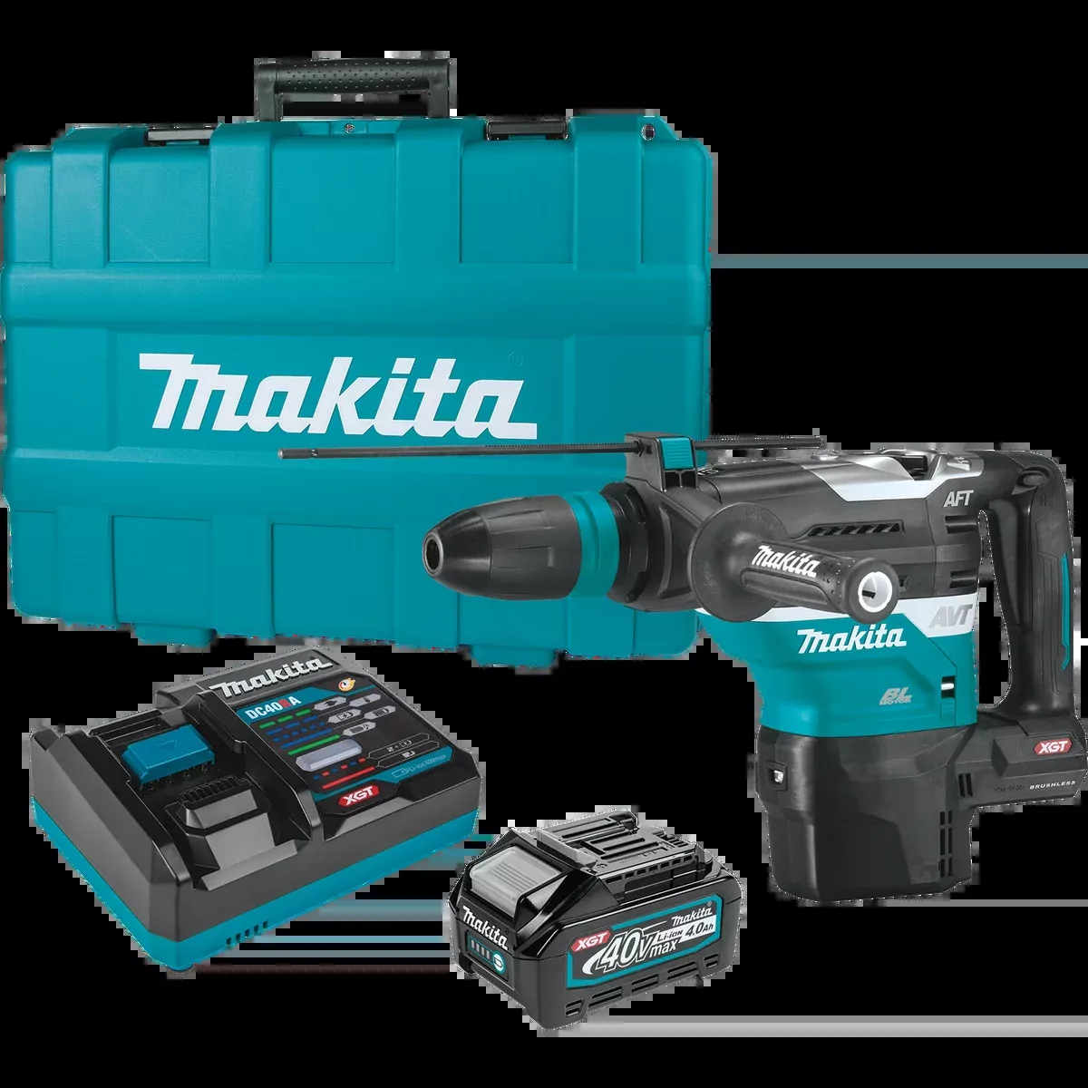 MAKITA 40V MAX XGT 1‑9/16" SDS‑MAX AVT Rotary Hammer Kit