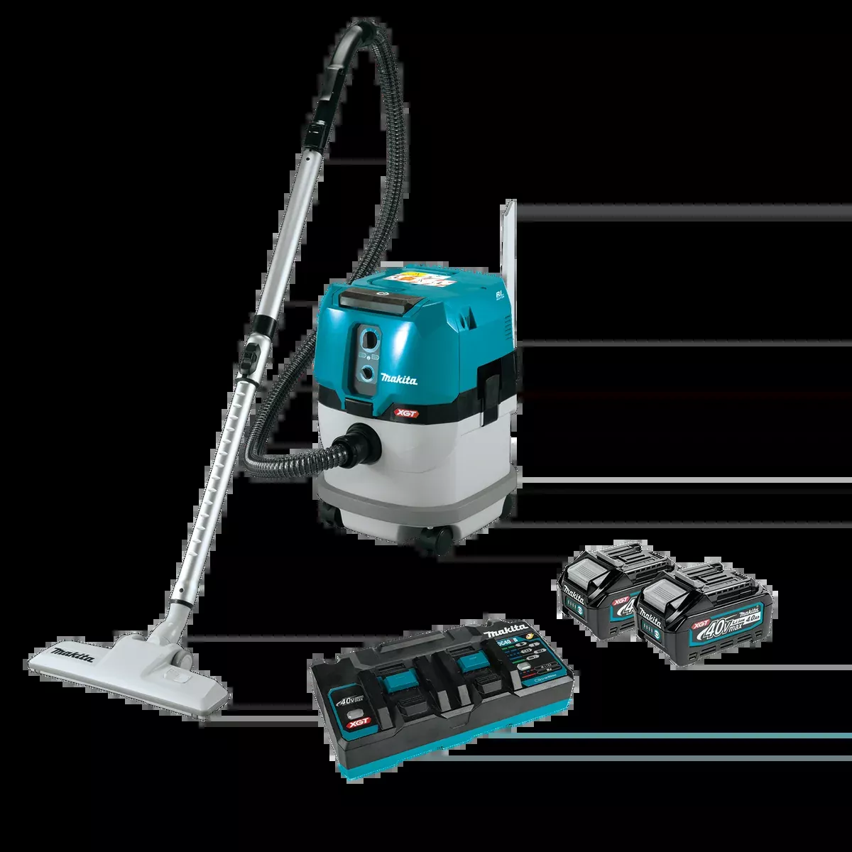 MAKITA 40V MAX XGT 4 Gallon Wet/Dry Dust Extractor/Vacuum Kit