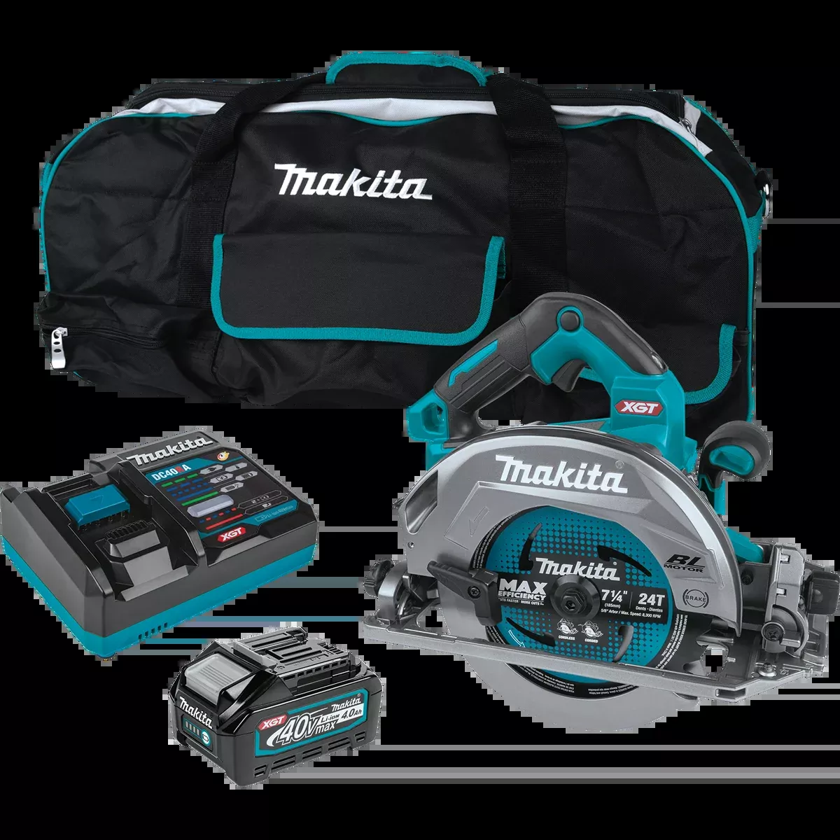 MAKITA 40V MAX XGT 7‑1/4" Circular Saw w/ Guide Rail Compatible Base Kit