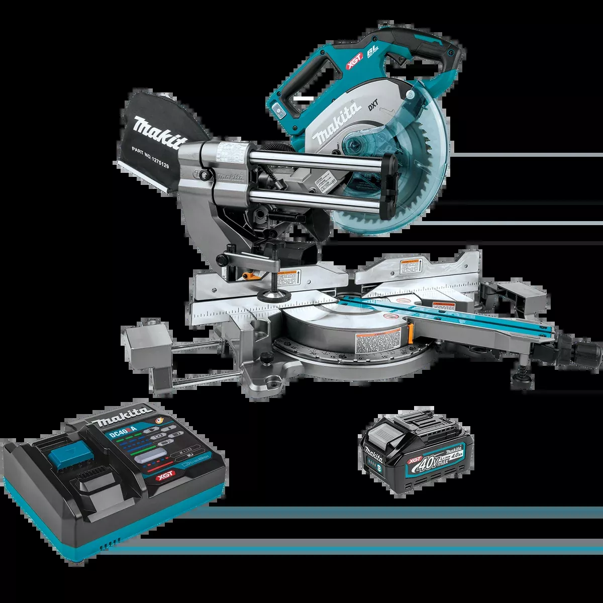 MAKITA 40V MAX XGT 8‑1/2" Dual‑Bevel Sliding Compound Miter Saw Kit