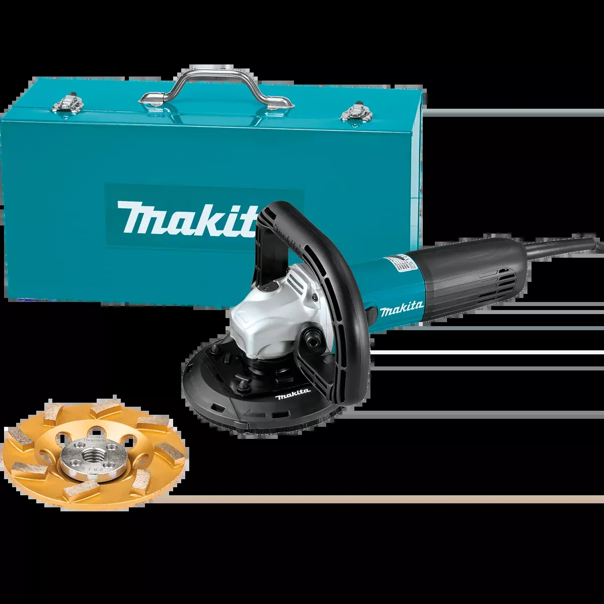 MAKITA 5" SJS™II Compact Concrete Planer w/ Dust Extraction Shroud & Diamond Cup Wheel