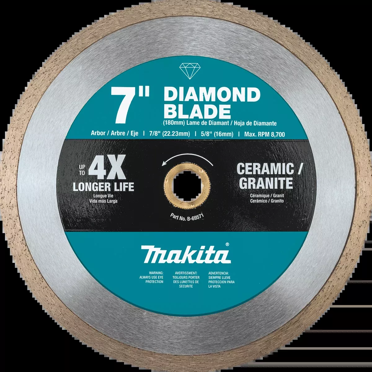 MAKITA 7" Diamond Blade, Continuous Rim, General Purpose