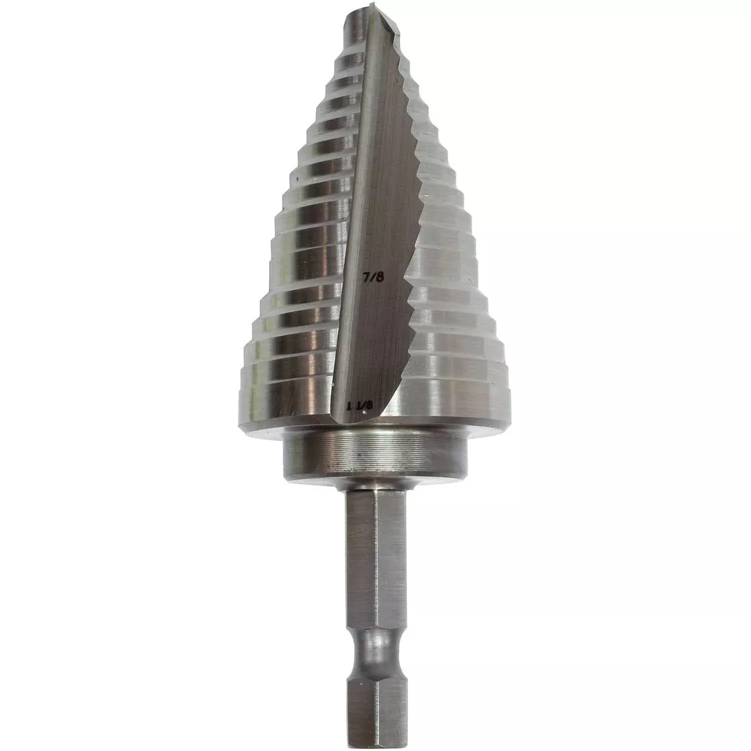 Makita 711494-A 1/4" - 1-1/8" H.S.S. Step Drill Bit, 1/4" Hex Shank
