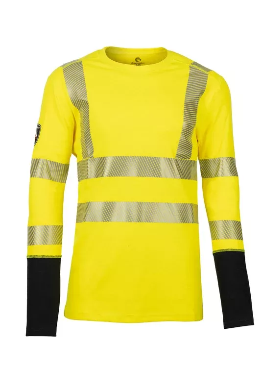 Men's Pro Dry Hi-Vis Yellow Long Sleeve FR Shirt