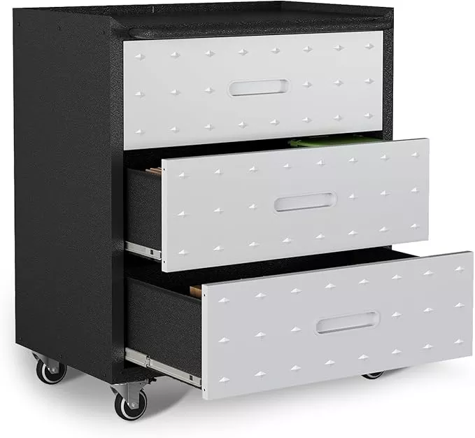 Metal Garage Storage Cabinet with Wheels,Locking Rolling Tool Cabinet with Drawers and Shelves for Home, Office, Garage & Workshop
