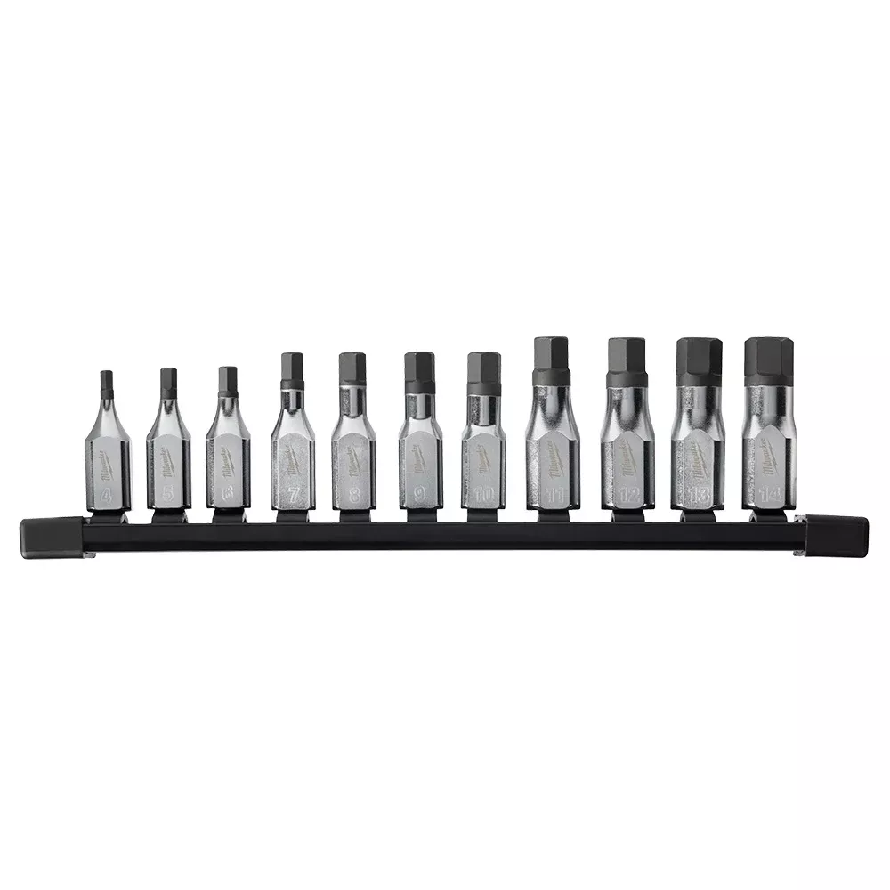 Milwaukee 11 Piece 3/8" Drive Hex Bit Socket Set - Metric 48-22-9543