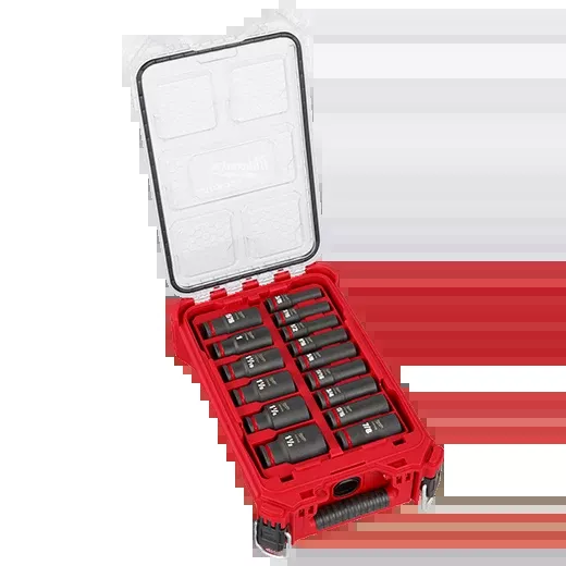 Milwaukee 15PC SHOCKWAVE™ Impact Duty Socket 1/2” Drive SAE Set with PACKOUT™