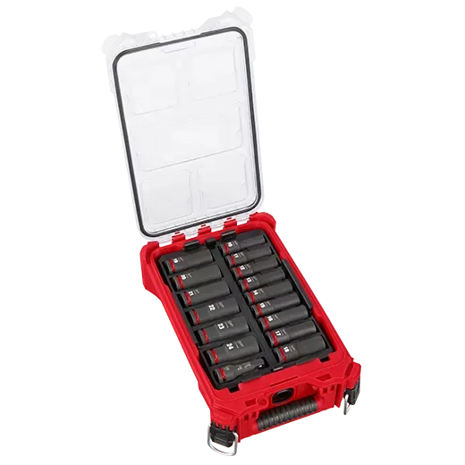 Milwaukee 16PC SHOCKWAVE™ Impact Duty Socket 1/2” Drive 16PC MM Set with PACKOUT™