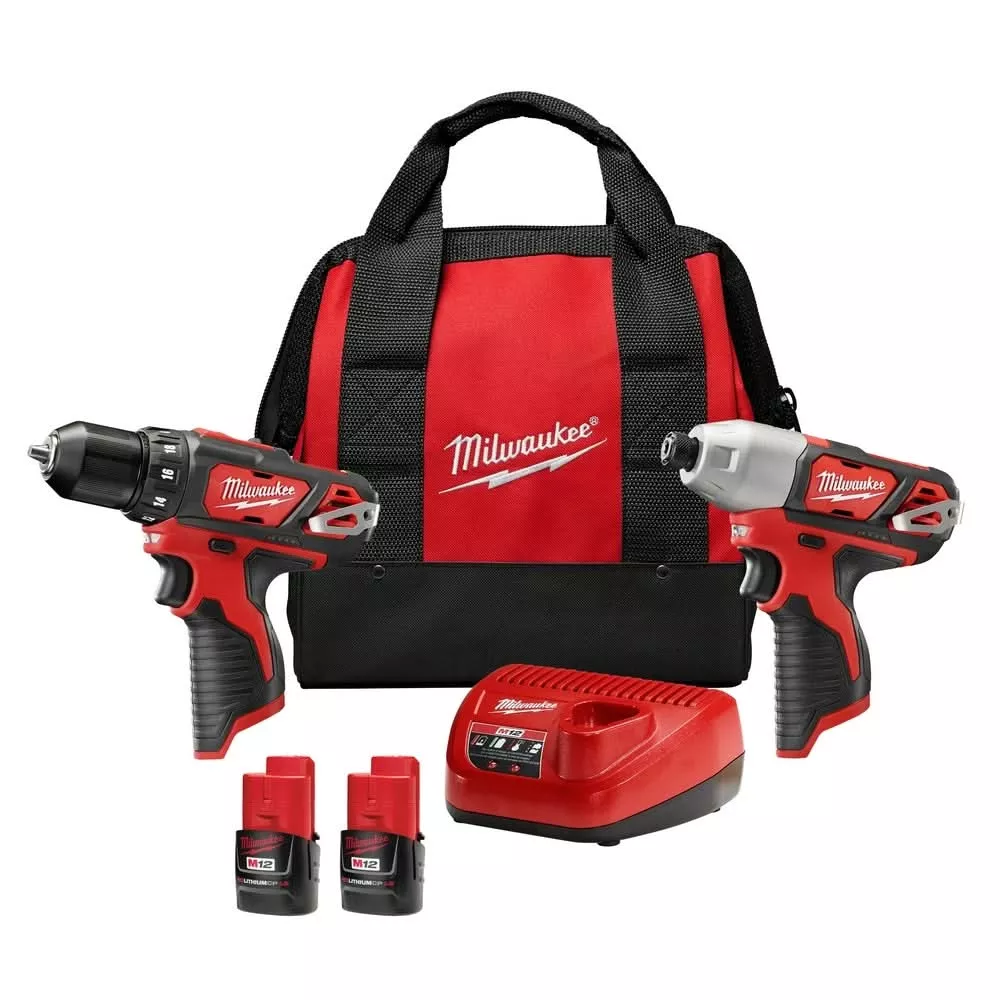 Milwaukee 2494-22 M12 Cordless 2-Tool Combo 1.5Ah Kit