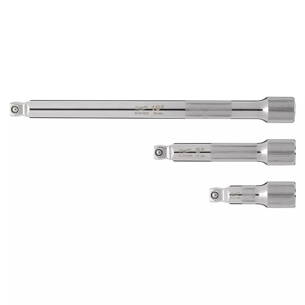 Milwaukee 3 Piece 1/2" Drive Wobble Extension Set 48-22-9352