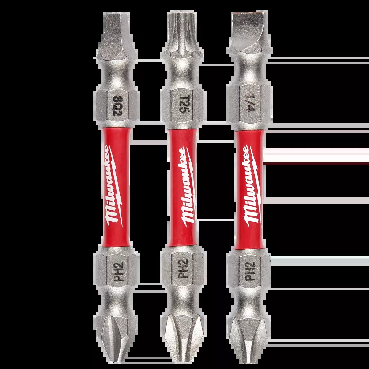 Milwaukee 3PC SHOCKWAVE™ Impact Duty PH2/SQ2/T25 Double Ended Bits